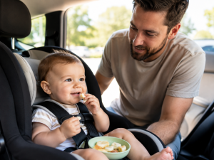 can you feed a baby in a car seat