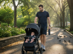 Morning stroll through a peaceful park